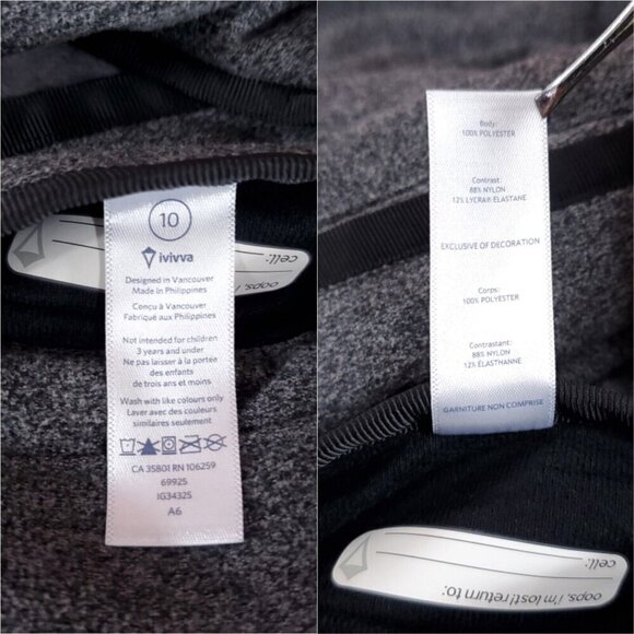 Ivivva Girls Size 10 Gray Business Wrap Fleece Lined Jacket Thumbholes Warm - Picture 13 of 15